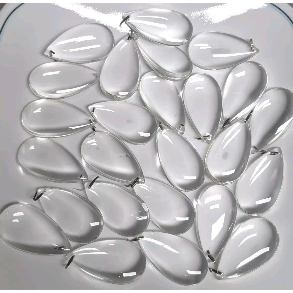 Crystal Clear Glass Chandelier Prisms/Ornaments 2 1/4" Contemporary Lot Of 25